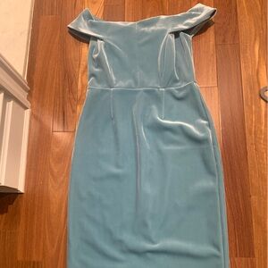 Elegant Blue Strapless Dress